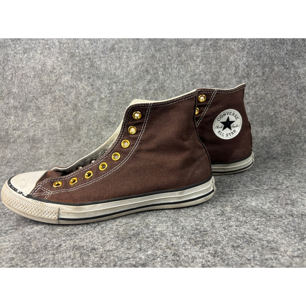Converse Chuck Taylor High Top Mens 7.5 Brown Gold Eyelet Sneakers 152620C